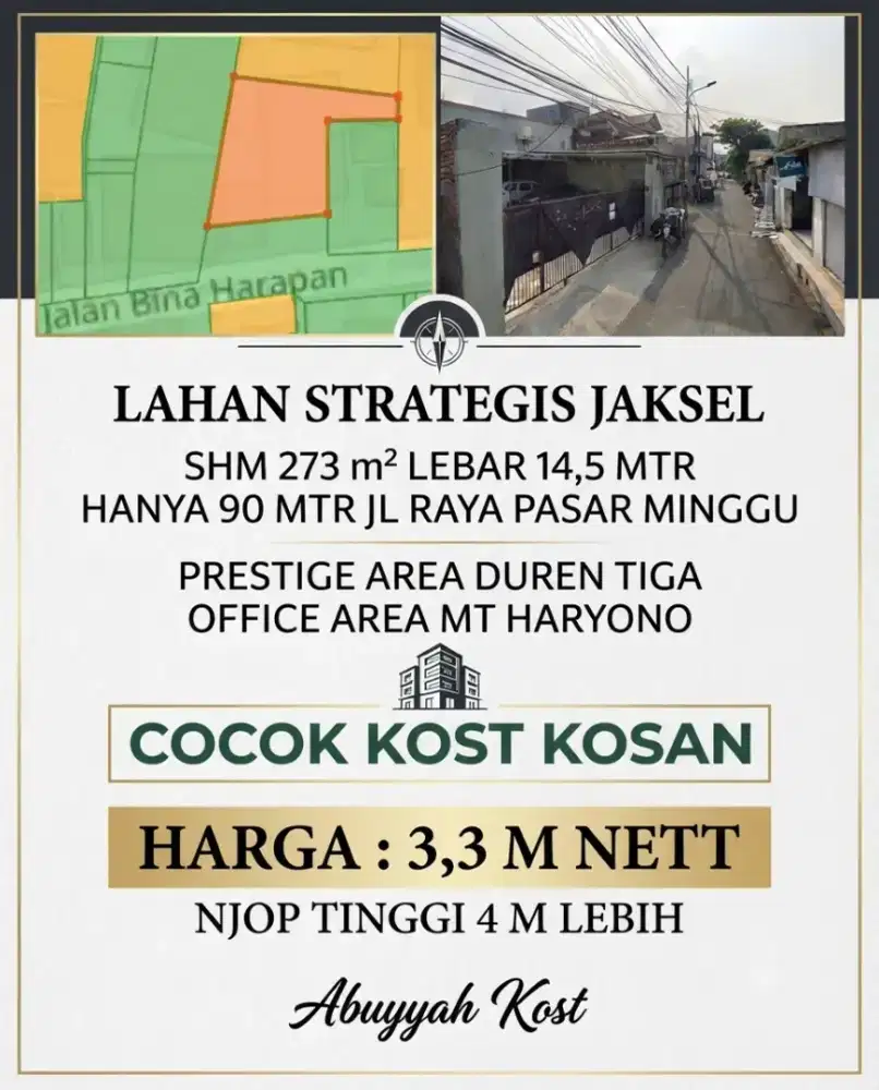 TANAH MURAH DIBAWAH NJOP COCOK KOST KOSAN DUREN TIGA PANCORAN JAKSEL