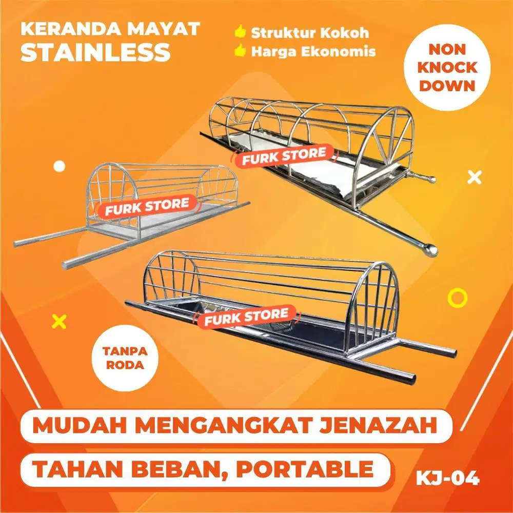 Keranda Jenazah Stainless Non Knockdown – Tipe KJ04 | Kurung Batang St