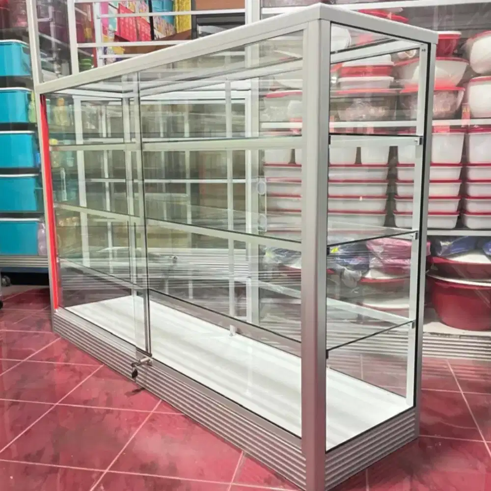 Etalase panjang 1,5Mx1M Kaca full 5mm
