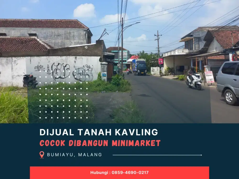 Cocok Dibangun Minimarket 2 Menit GOR Ken Arok Malang Row Jalan 6 Meter Tanah Malang