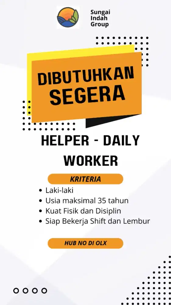 Helper Pabrik - Daily Worker