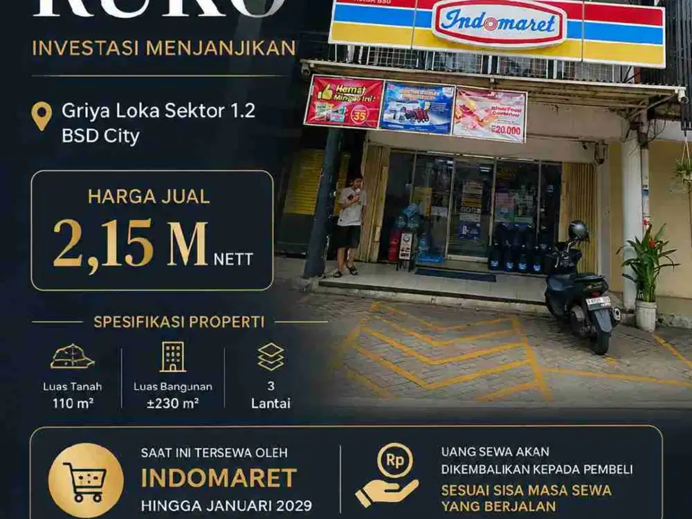 RUKO 3 LANTAI MURAH TURUN HARGA BSD CITY