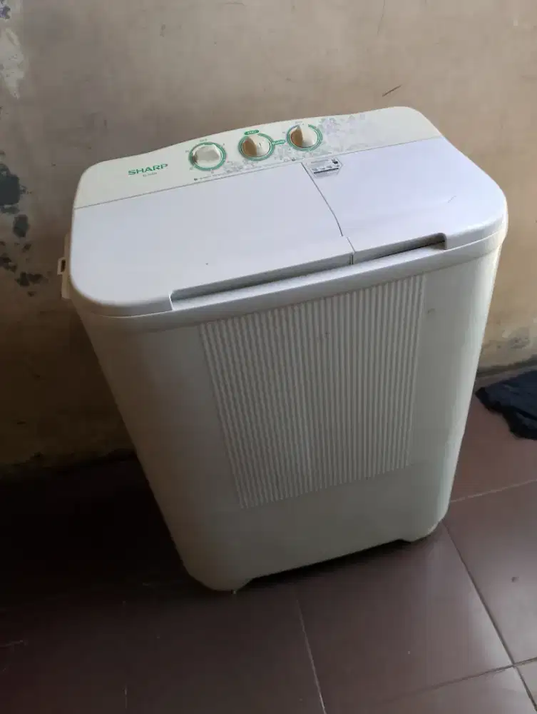 m cuci 2 tabung merk sharp 6, 5 kg