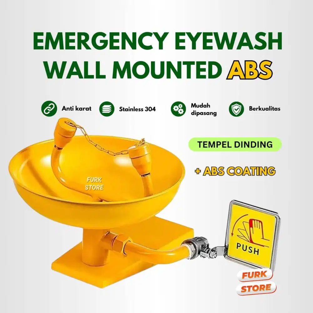 EWWM02 Eyewash Wall Mounted Stainless + Lapisan ABS – Safety Eyewash |