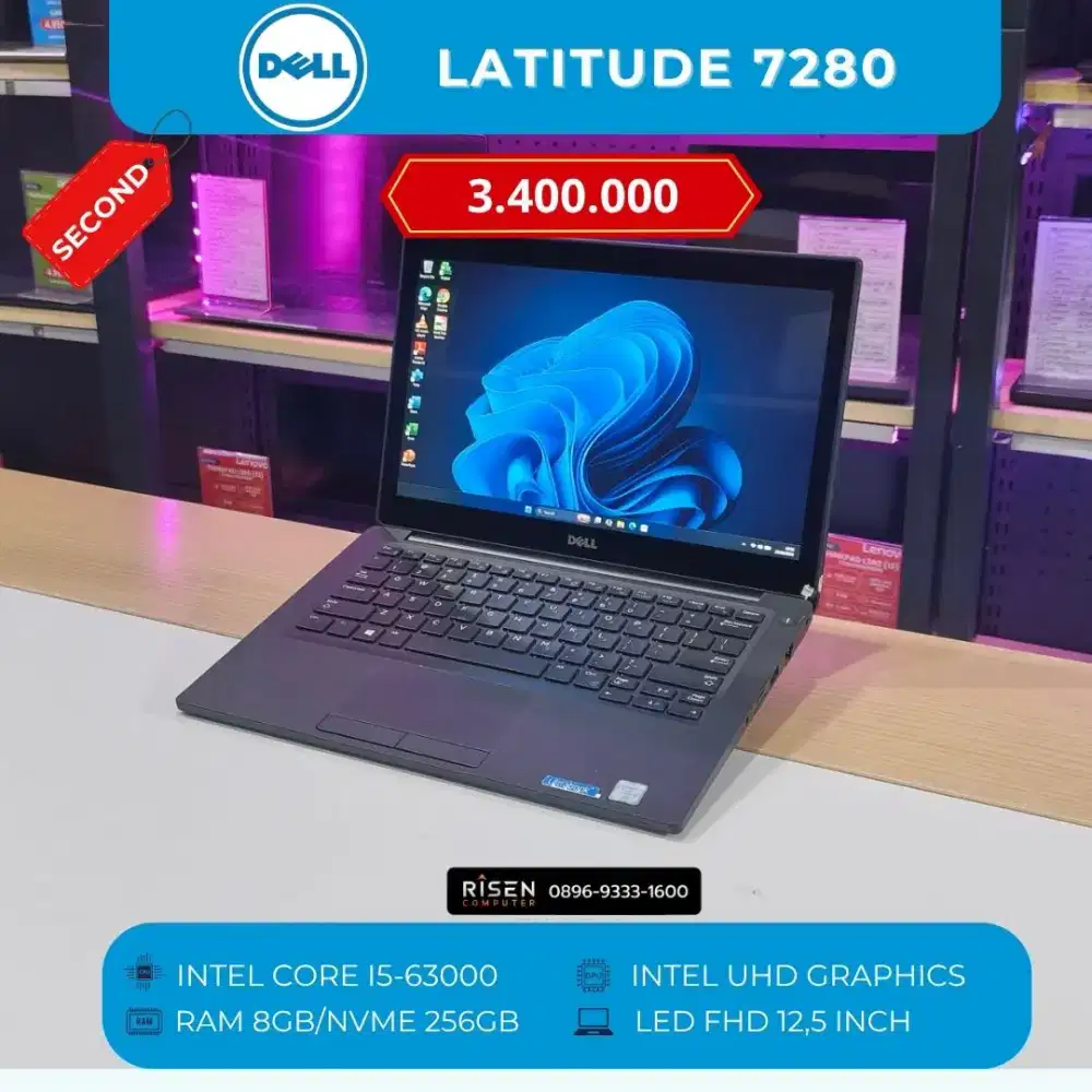 DELL LATITUDE 7280 Intel Core I5-63000 RAM 8GB SSD 256GB FHD 12,5inch