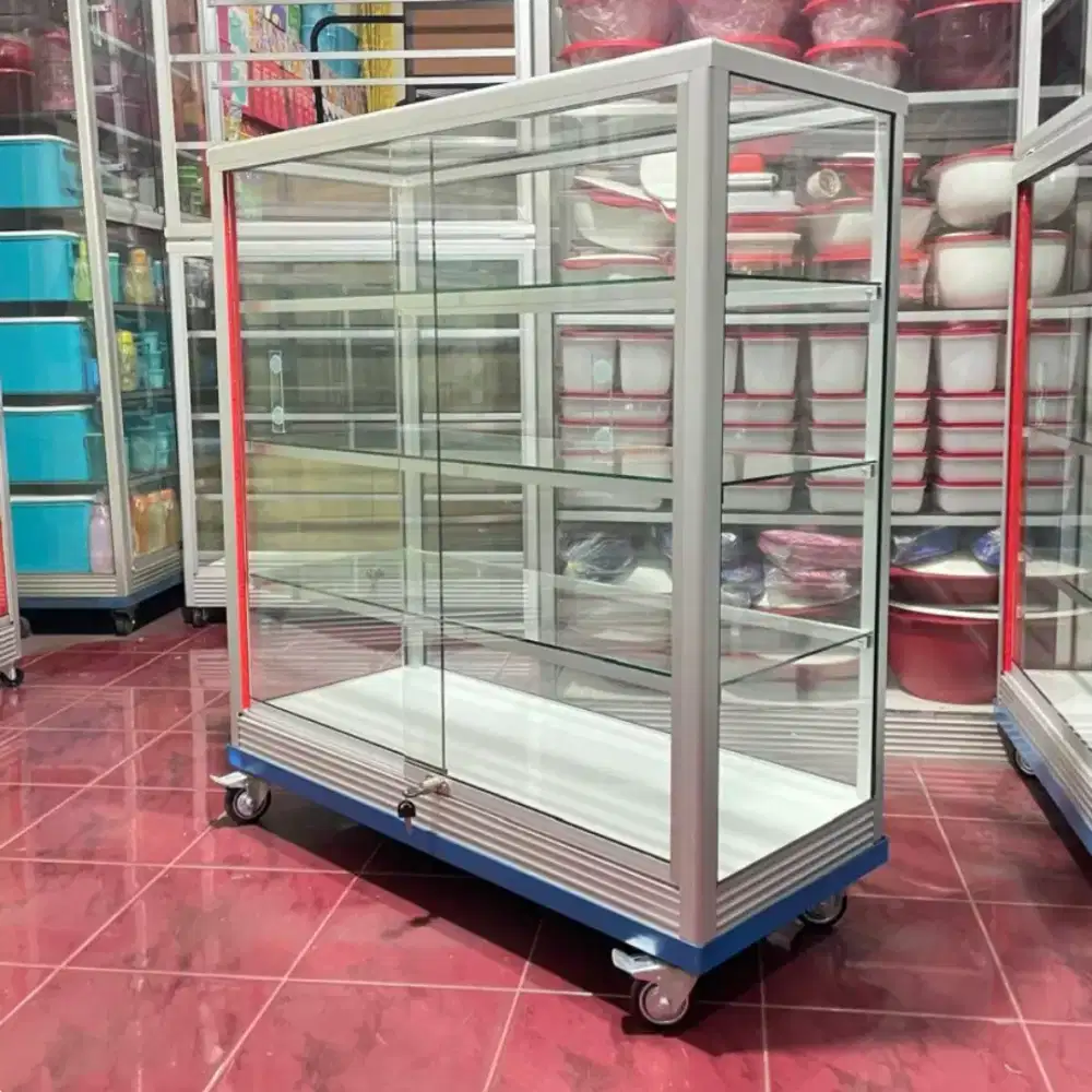 Etalase Pake Roda & Kunci Panjang 1 Meter