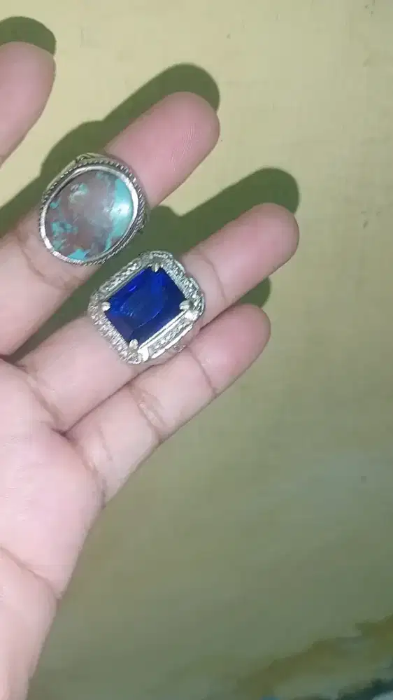 Jual borongan cincin permata king safir dan pirus Persia size 8 semua