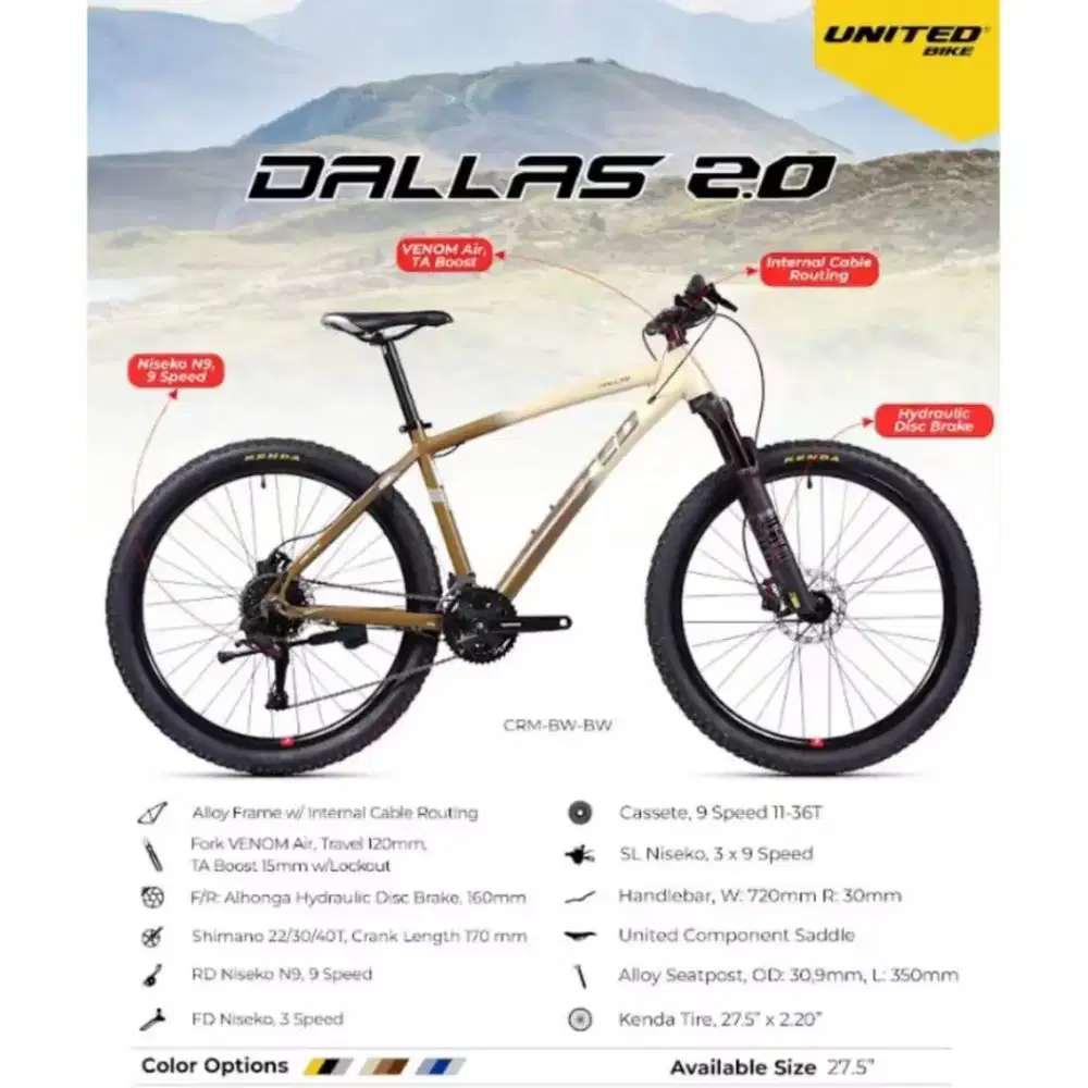 Sepeda Gunung UNITED Dallas 27.5 inch