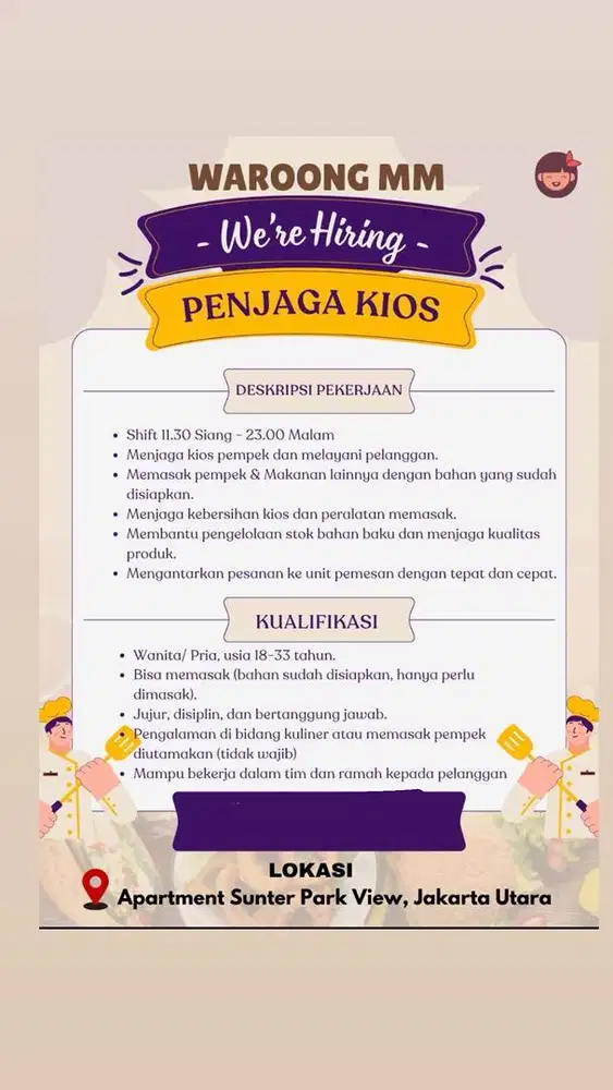 Dibutuhakn yang seris kerja
