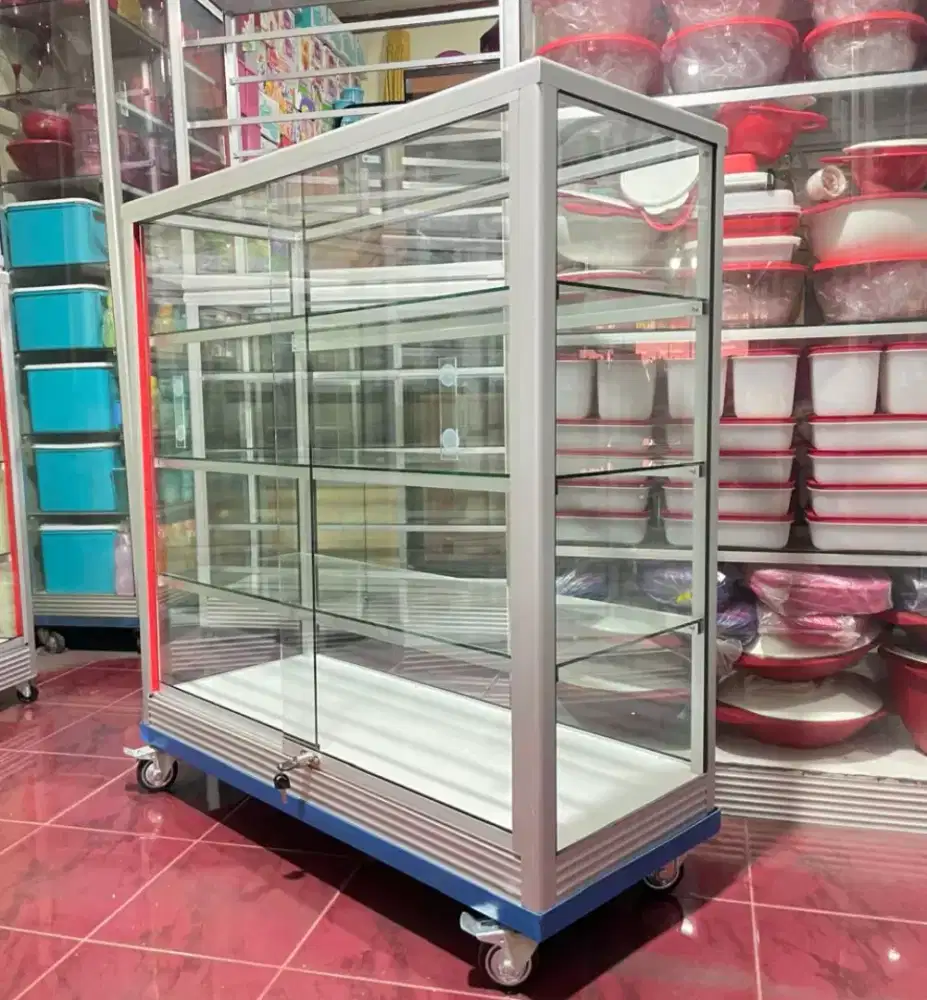 Etalase 1M Pakai Roda Besar Buat Toko,Warung