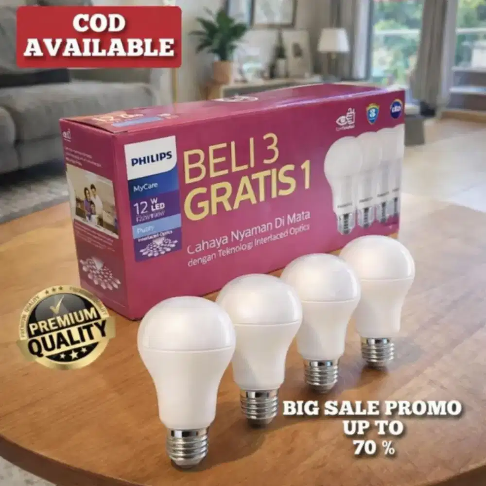Lampu Led Philips Mycare Bulb Bohlam 12 Watt Isi 4.