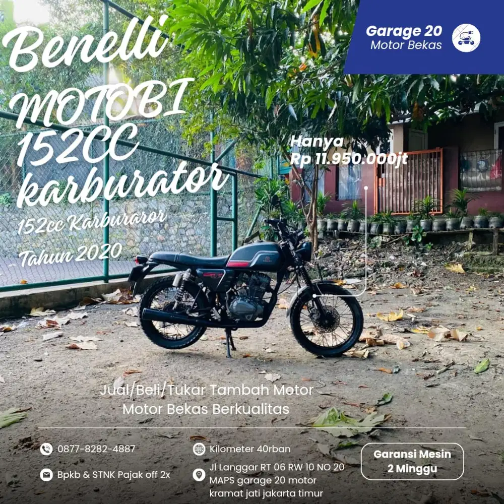 Benelli MOTOBI 152 karburator Tahun 2020