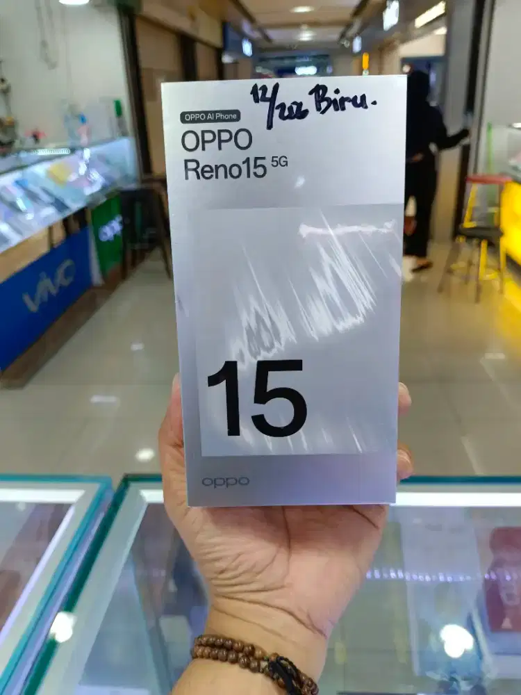 Oppo Reno 15 5G 12/256 Biru NEW Garansi Resmi Oppo Indonesia