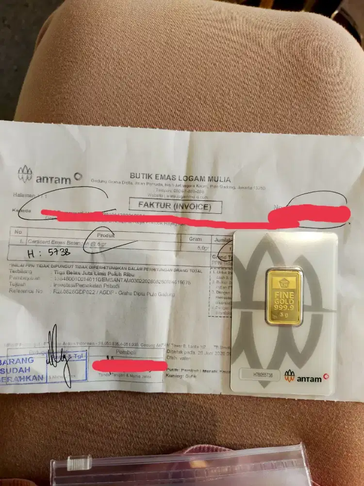 Antam 5 gr 2026 lengkap invoice