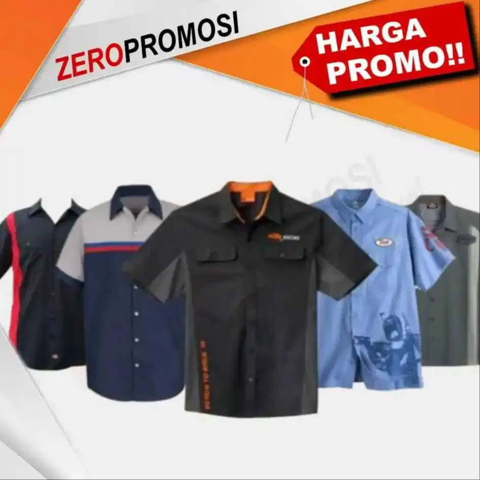 Kemeja Kerja Bordir Custom Logo