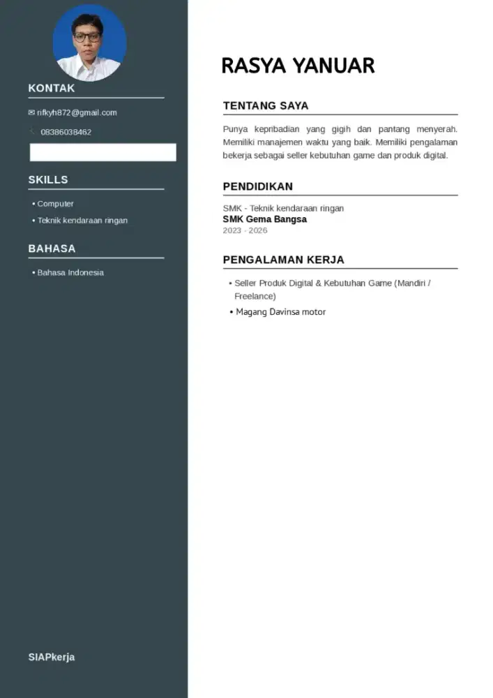 info kerjaan pak & ibu / kak , kerja apapun itu
