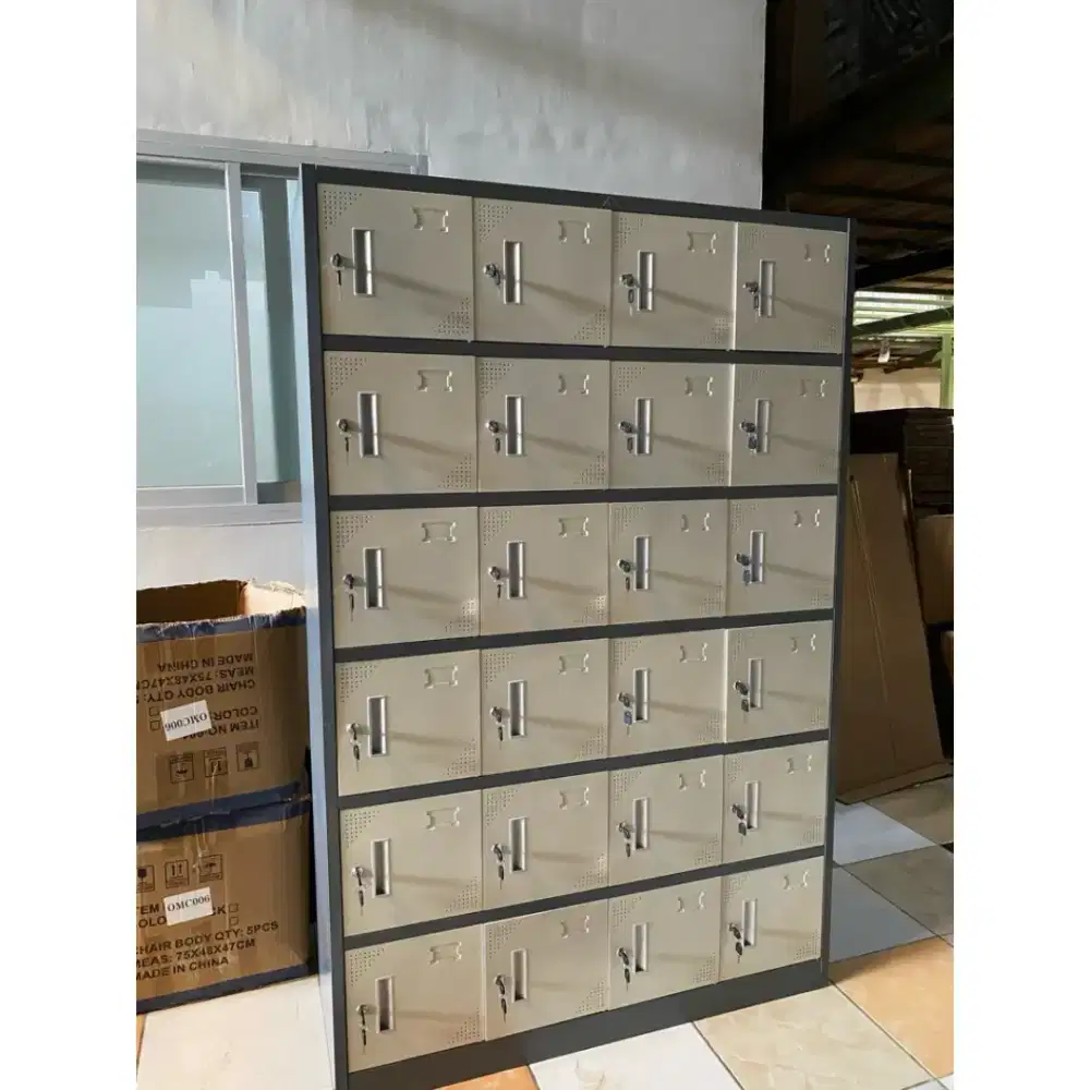 lemari loker 24 kotak plat besi full kunci