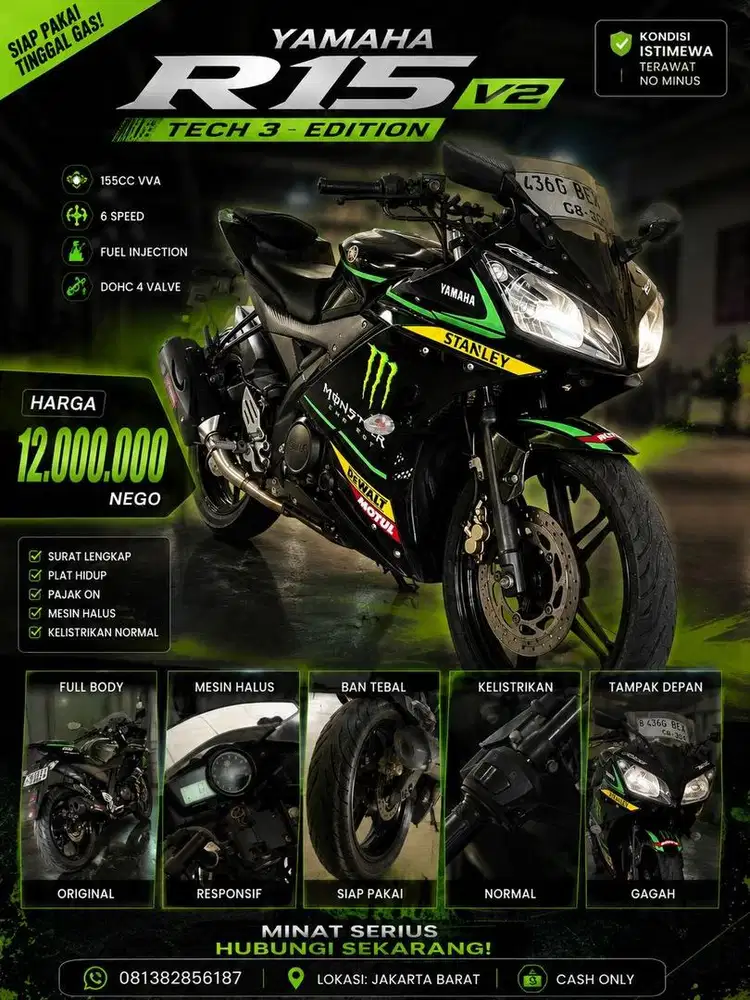 Di Jual Yamaha R15 V2 Tech3 Edition