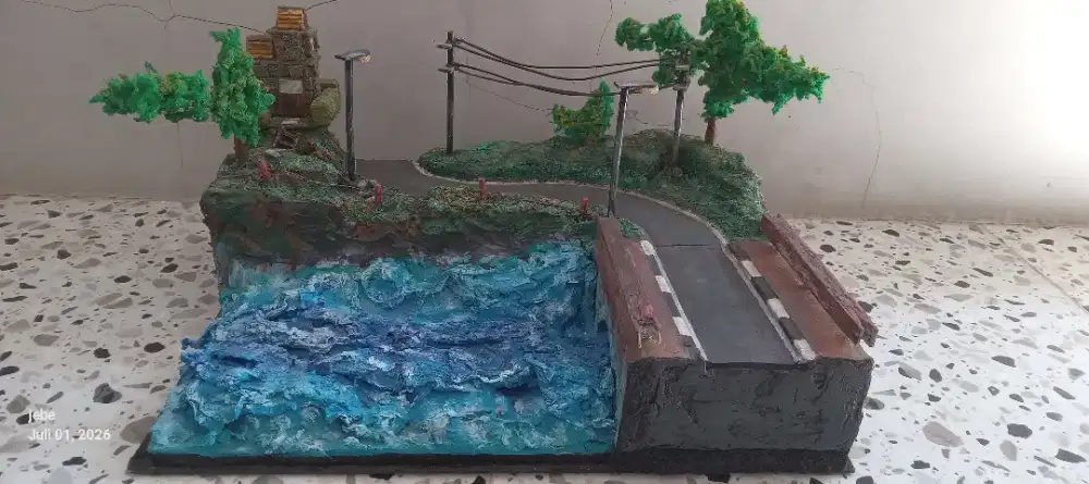 Diorama jembatan/sungai untuk diecast64