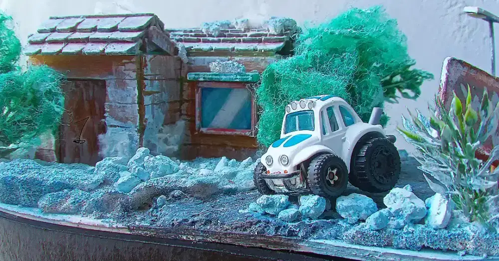 Diorama salju diecast 64