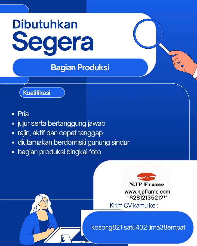 lowongan kerja produksi bingkai foto