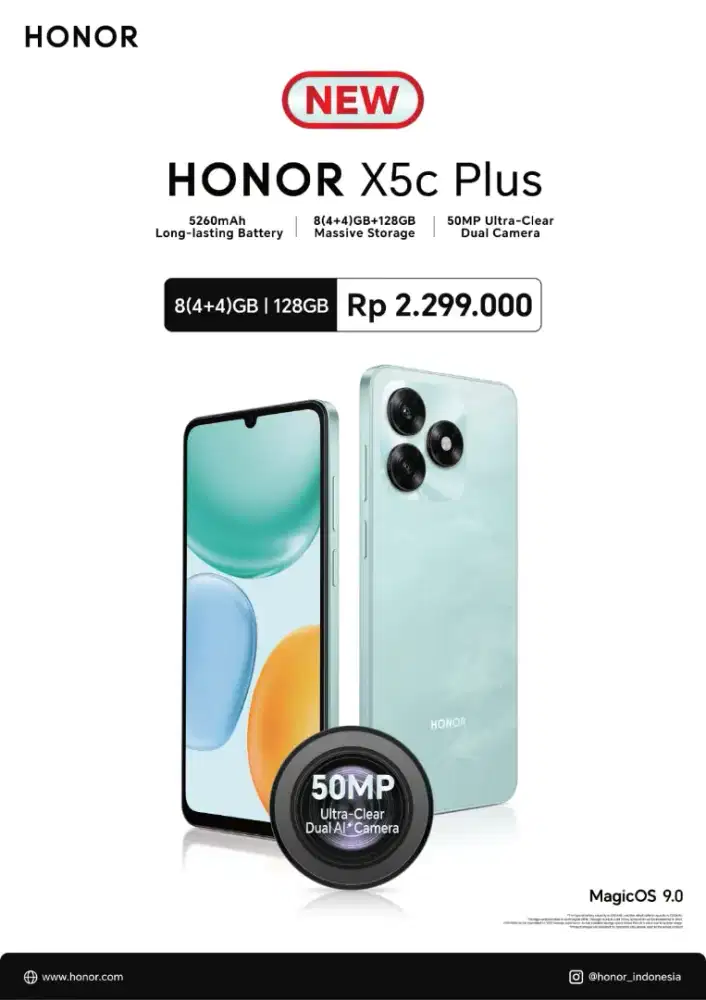 HONOR X5c plus - ram 8GB (4GB+4GB)
