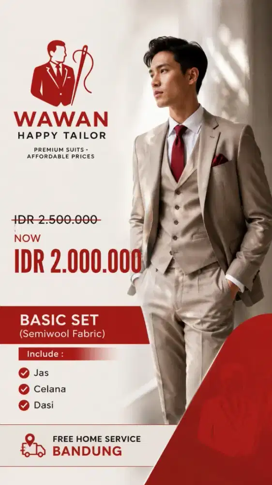 Promo. Jahit jas dan celana dan dasi