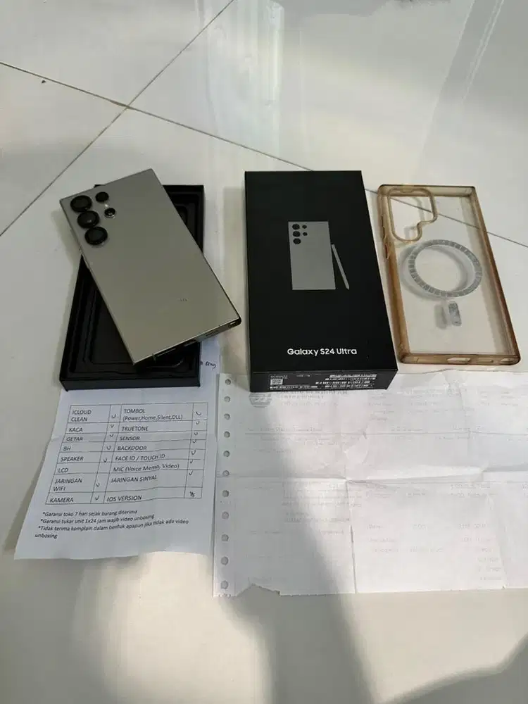 Samsung galaxy S24 ultra 12/1tb sein titanium grey fullset bisa tt
