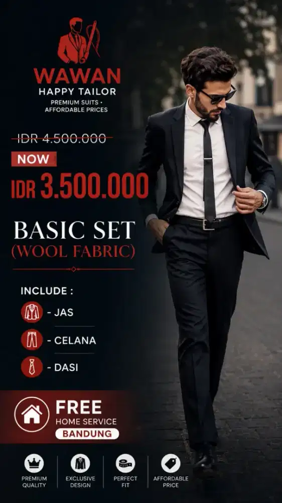 Jas celana dan dasi