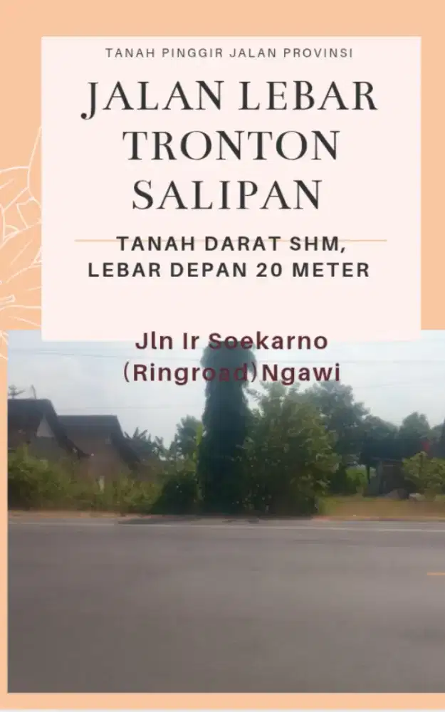 Dijual cepat BU, tanah non pertanian pinggir jln provinsi