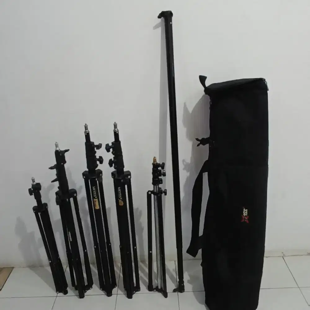 Paket Light Stand Studio 5 Unit + Backdrop Stand + Tas