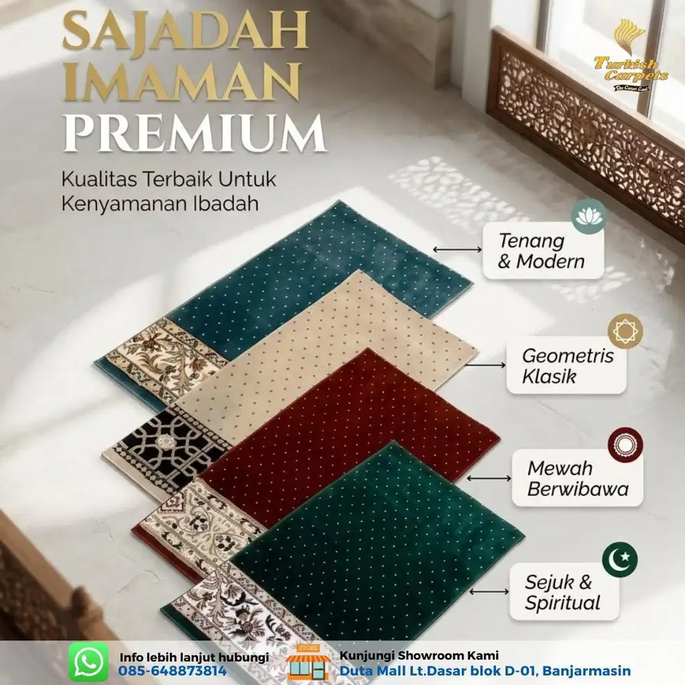 MAKSIMALKAN RUANG IBADAH ANDA DENGAN SEJADAH ROLL DARI TURKISH CARPETS