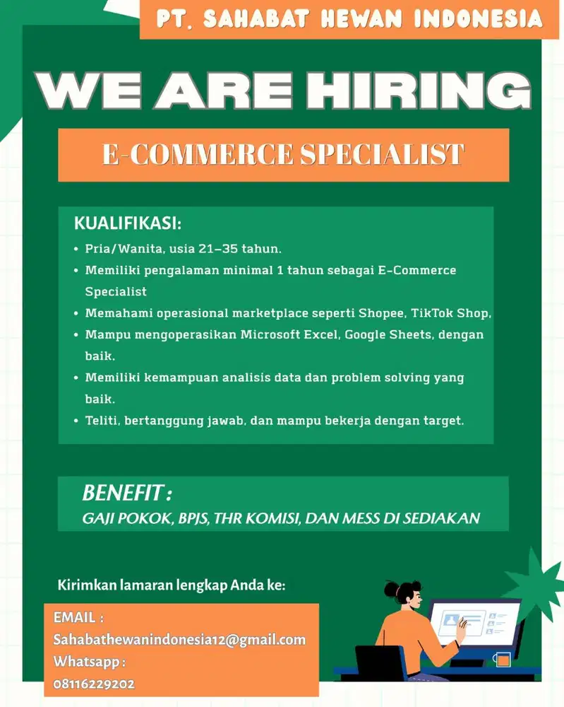 DI BUTUHKAN CEPAT !! E-COMMERCE SPECIALIST