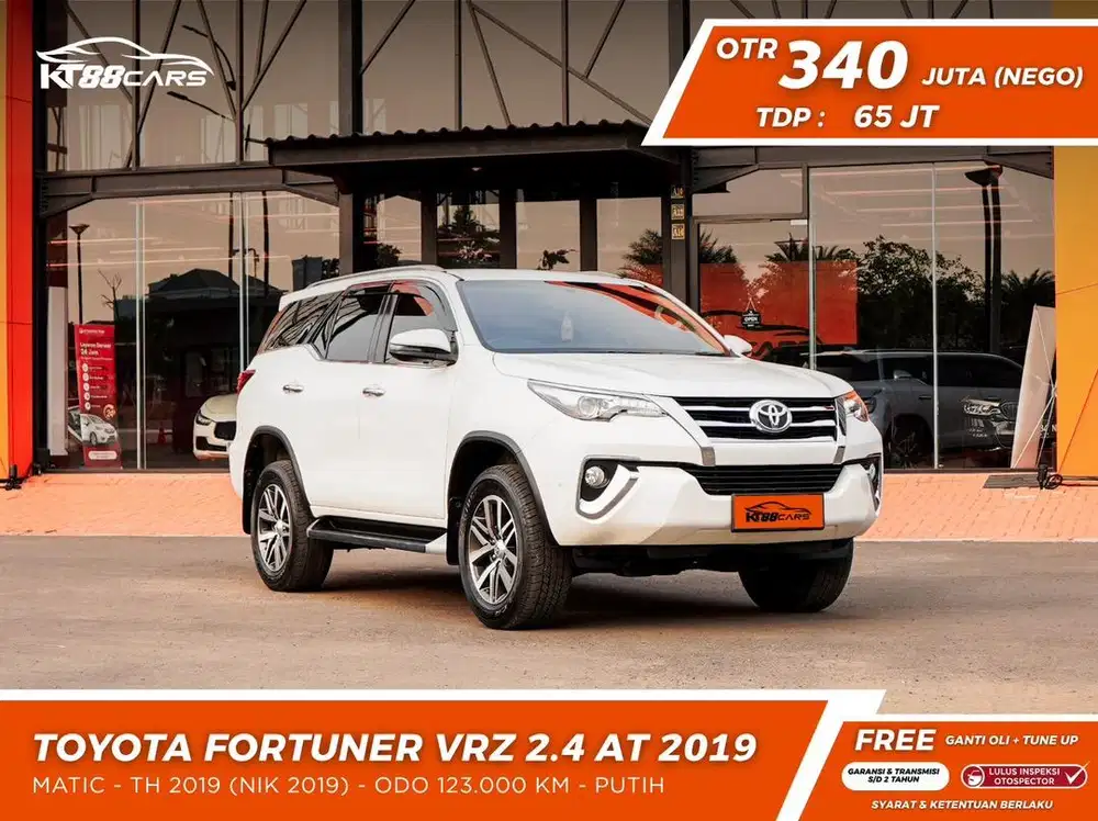 [BERGARANSI]TOYOTA FORTUNER VRZ 2.4 MATIC TAHUN 2019 PUTIH TANGAN KE 1