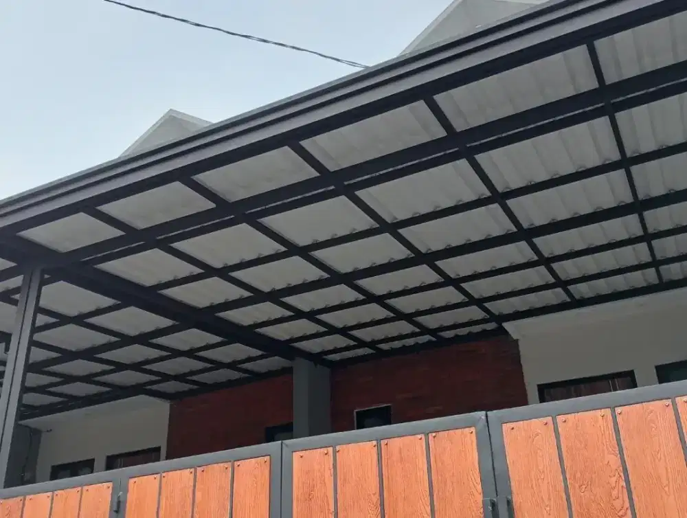 kanopi alderon double layer kombinasi talang air list profil