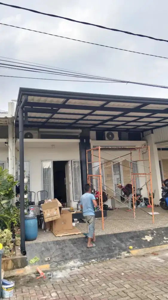 kanopi alderon singgel layer kombinasi talang air list profil