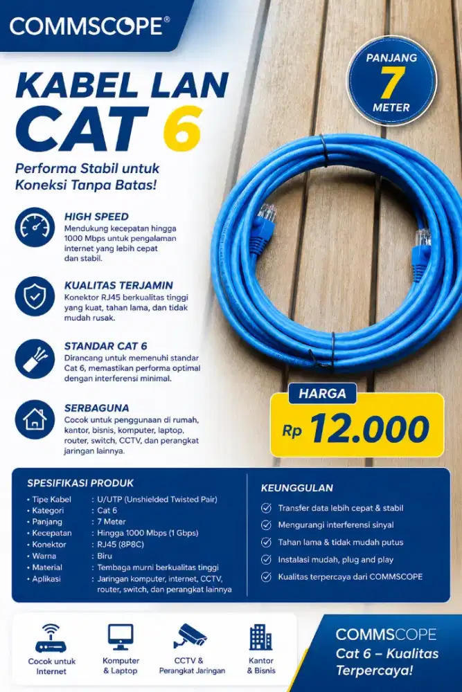 Kabel LAN Cat 6 Commscope (7 Meter)