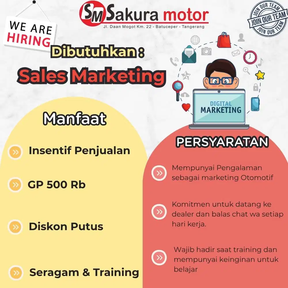 Lowongan Kerja Sales Marketing Otomotif - Yamaha Sakura Motor