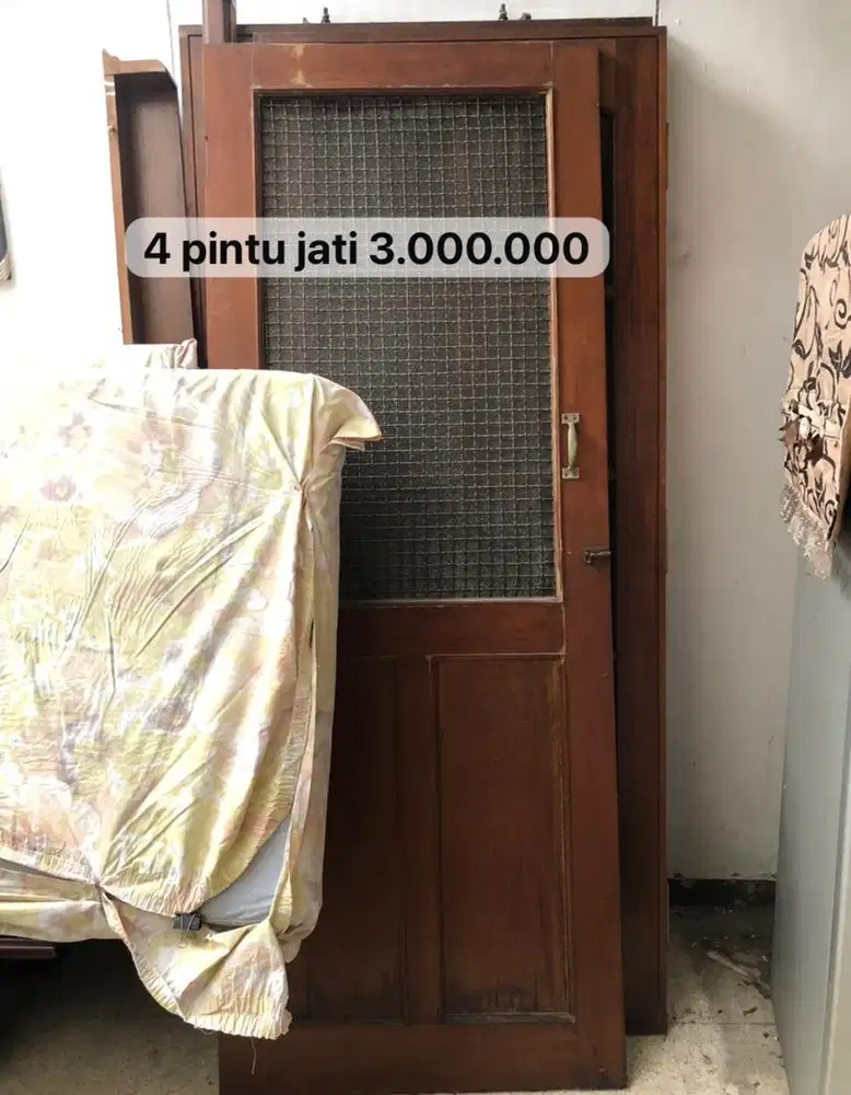 Pintu jati 4 biji