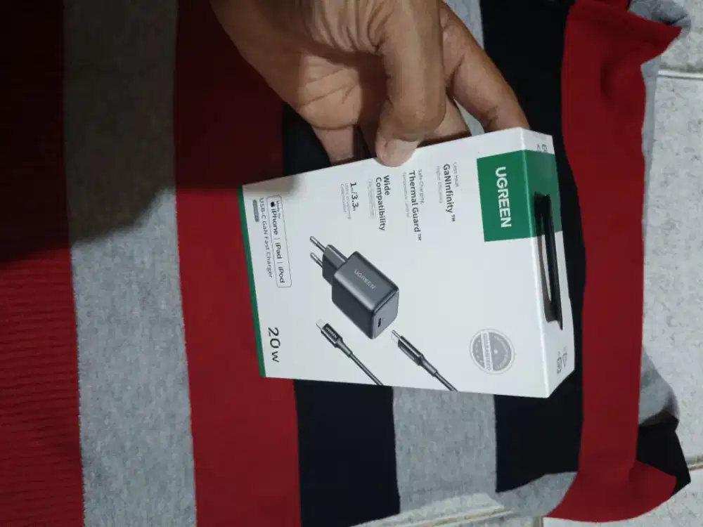 Charger ugreen GAN iPhone satu set original MFI fast charging (baru)