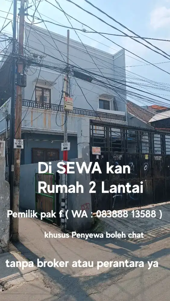 Rumah disewakan di lokasi strategis di tambora depan pasar Jembat Lima