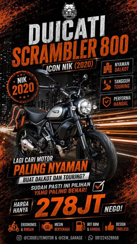 DUCATI SCRAMBLER ICON DARK NIK 2020 rare