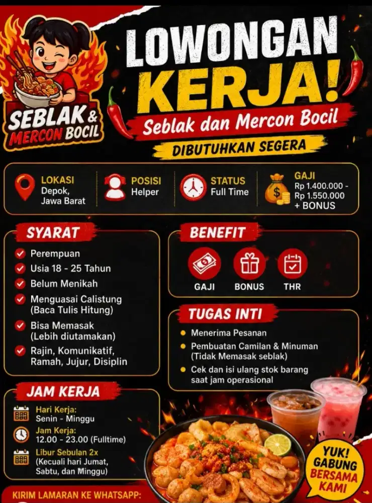 Loker di kedai seblak