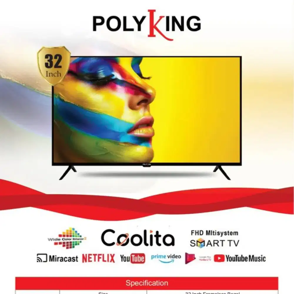 PROMO TERMURAH! LED 32 POLYKING DIGITAL  SMART COOLITA