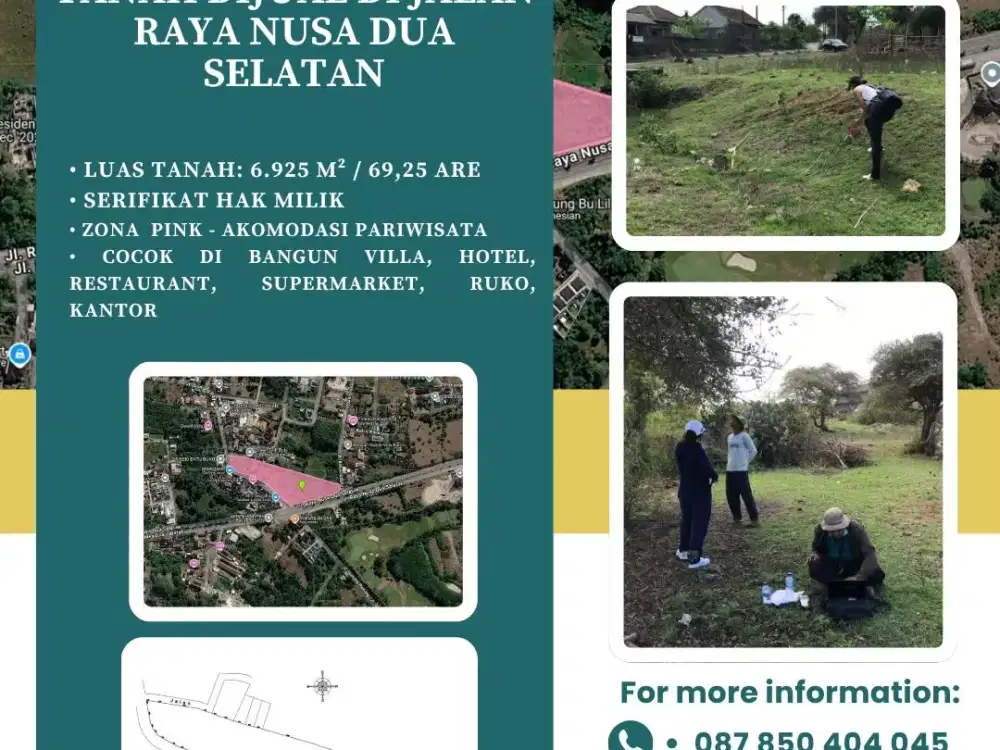 Tanah dijual di Jalan Raya Nusa Dua Selatan
