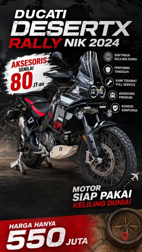 Ducati DesertX Rally Nik 2024 full aksesoris