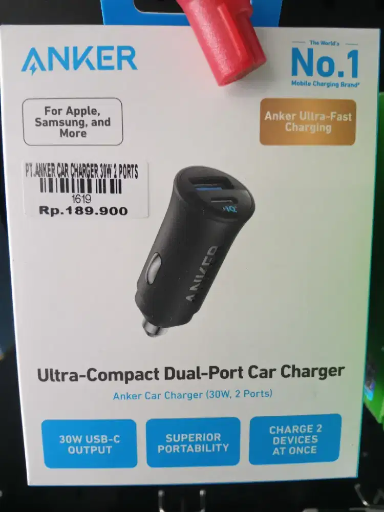 PT.ANKER CAR CHARGER 30W 2 PORTS