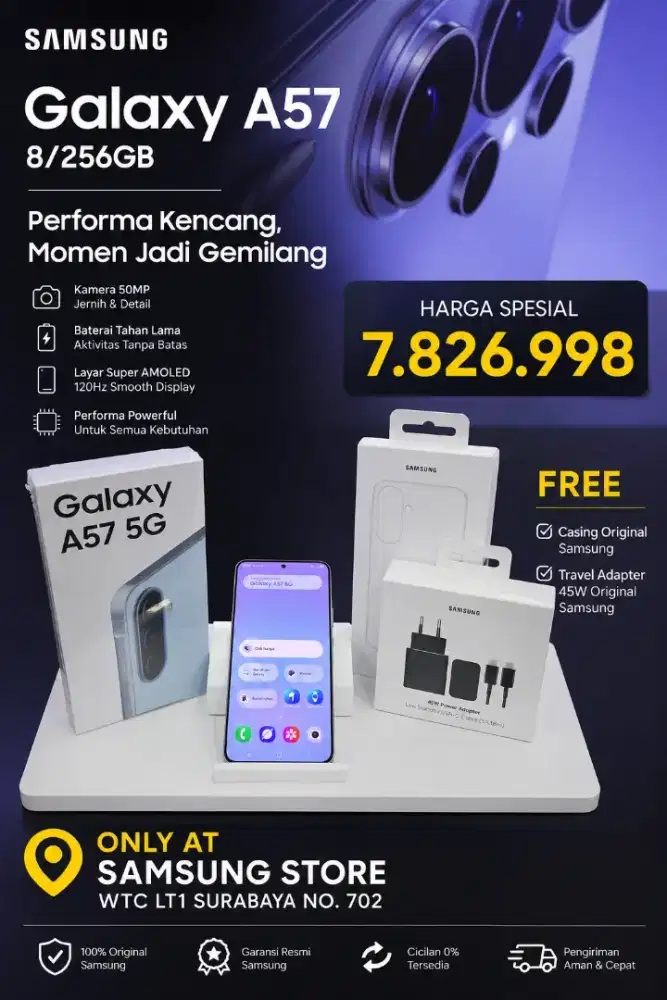Cicilan mudah syarat ktp saja bisa online dari Rumah samsung A57 8/256