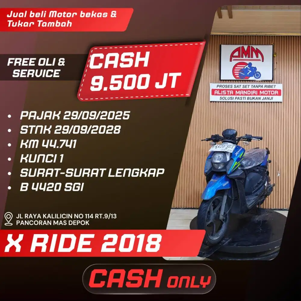 X RIDE 2018 CASH ONLY SPAYLATER KREDIVO INDODANA ALLOBANK CC ALISTA