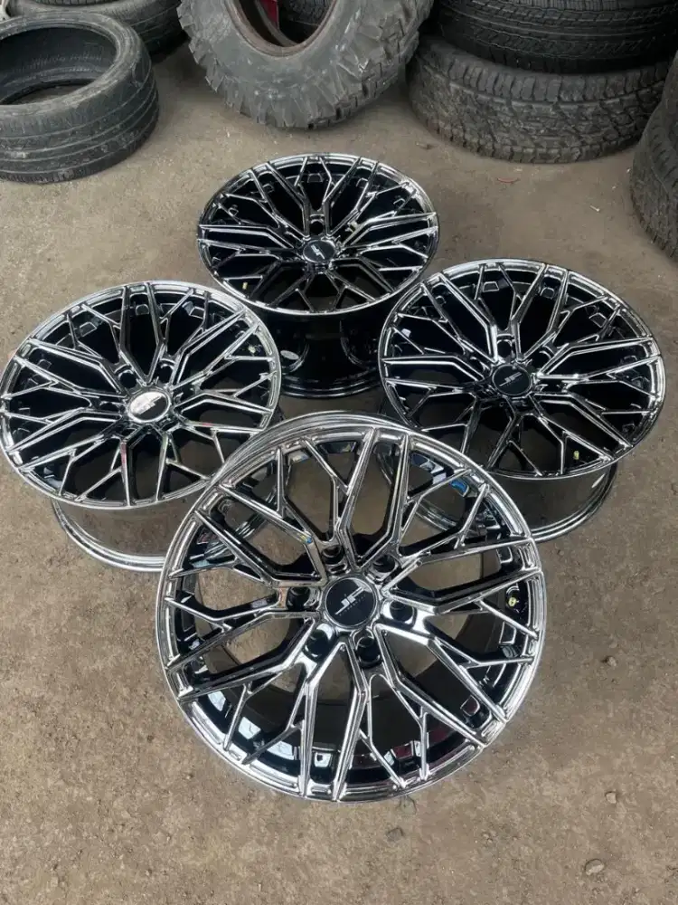 Velg jf luxury ring 18x9 pcd 6x139,7 black chrome Fortuner pajero